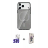 MARSİLYAN™- iPhone 17 Pro Max Kılıf Pusula Form Özel Seri - Siyah Bilvis 3D Cam Ekran Koruyucu + Bilvis Titan Kamera Lens - LT