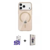 MARSİLYAN™- iPhone 17 Pro Max Kılıf Pusula Form Özel Seri - Siyah Bilvis 3D Cam Ekran Koruyucu + Bilvis Titan Kamera Lens - LT