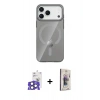 MARSİLYAN™- iPhone 17 Pro Max Kılıf Pusula Form Özel Seri - Siyah Bilvis 3D Cam Ekran Koruyucu + Bilvis Titan Kamera Lens - NLGY