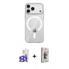 MARSİLYAN™- iPhone 17 Pro Max Kılıf Pusula Form Özel Seri - Siyah Bilvis 3D Cam Ekran Koruyucu + Bilvis Titan Kamera Lens - LT