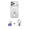 MARSİLYAN™- iPhone 17 Pro Max Kılıf Pusula Form Özel Seri - Siyah Bilvis 3X AR Hayalet Cam Ekran Koruyucu + Bilvis Titan Kamera Lens - LT