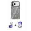 MARSİLYAN™- iPhone 17 Pro Max Kılıf Pusula Form Özel Seri - Siyah Bilvis 5in1 3D Magic Cam Ekran Koruyucu + Gümüş Bilvis Titan Kamera Lens