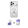 MARSİLYAN™- iPhone 17 Pro Max Kılıf Pusula Form Özel Seri - Siyah Bilvis 5in1 3D Magic Cam Ekran Koruyucu + Lacivert Bilvis Titan Kamera Lens
