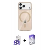 MARSİLYAN™- iPhone 17 Pro Max Kılıf Pusula Form Özel Seri - Siyah Bilvis 5in1 3D Magic Cam Ekran Koruyucu + Lacivert Bilvis Titan Kamera Lens
