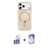 MARSİLYAN™- iPhone 17 Pro Max Kılıf Pusula Form Özel Seri - Siyah Bilvis 5in1 3D Magic Cam Ekran Koruyucu + Bilvis Titan Kamera Lens - NLGY