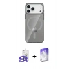MARSİLYAN™- iPhone 17 Pro Max Kılıf Pusula Form Özel Seri - Siyah Bilvis 5in1 3D Magic Cam Ekran Koruyucu + Lacivert Bilvis Titan Kamera Lens
