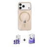 MARSİLYAN™- iPhone 17 Pro Max Kılıf Pusula Form Özel Seri - Siyah Bilvis 5in1 5D Magic Hayalet Cam Ekran Koruyucu + Natural Grey Bilvis Titan Kamera Lens