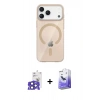 MARSİLYAN™- iPhone 17 Pro Max Kılıf Pusula Form Özel Seri - Siyah Bilvis 5in1 5D Magic Hayalet Cam Ekran Koruyucu + Bilvis Titan Kamera Lens - LT