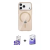 MARSİLYAN™- iPhone 17 Pro Max Kılıf Pusula Form Özel Seri - Siyah Bilvis 5in1 5D Magic Hayalet Cam Ekran Koruyucu + Bilvis Titan Kamera Lens - GS