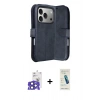 MARSİLYAN™- iPhone 17 Pro Max Kılıf Siluet Işık Serisi - Şeffaf Pasifik Cam Ekran Koruyucu + Lacivert Bilvis Titan Kamera Lens