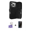 MARSİLYAN™- iPhone 17 Pro Max Kılıf Siluet Işık Serisi - Siyah 3D Antistatik Hayalet Cam Ekran Koruyucu + Bilvis Titan Kamera Lens - GS
