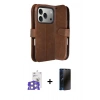 MARSİLYAN™- iPhone 17 Pro Max Kılıf Siluet Işık Serisi - Siyah 3D Antistatik Hayalet Cam Ekran Koruyucu + Bilvis Titan Kamera Lens - GS