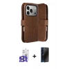 MARSİLYAN™- iPhone 17 Pro Max Kılıf Siluet Işık Serisi - Siyah 3D Antistatik Hayalet Cam Ekran Koruyucu + Lacivert Bilvis Titan Kamera Lens