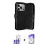MARSİLYAN™- iPhone 17 Pro Max Kılıf Siluet Işık Serisi - Siyah Bilvis 5in1 3D Magic Cam Ekran Koruyucu + Bilvis Titan Kamera Lens - GS