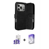MARSİLYAN™- iPhone 17 Pro Max Kılıf Siluet Işık Serisi - Siyah Bilvis 5in1 3D Magic Cam Ekran Koruyucu + Bilvis Titan Kamera Lens - NLGY