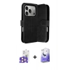 MARSİLYAN™- iPhone 17 Pro Max Kılıf Siluet Işık Serisi - Siyah Bilvis 5in1 5D Magic Hayalet Cam Ekran Koruyucu + Bilvis Titan Kamera Lens - TU