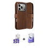 MARSİLYAN™- iPhone 17 Pro Max Kılıf Siluet Işık Serisi - Siyah Bilvis 5in1 5D Magic Hayalet Cam Ekran Koruyucu + Bilvis Titan Kamera Lens - NLGY