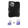 MARSİLYAN™- iPhone 17 Pro Max Kılıf Siluet Işık Serisi - Siyah Bilvis 5in1 5D Magic Hayalet Cam Ekran Koruyucu + Bilvis Titan Kamera Lens - GS