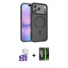 MARSİLYAN™- iPhone 17 Pro Max Kılıf Siluet Minimal Prime - Şeffaf 360 Full Body Arka Koruyucu + Bilvis Titan Kamera Lens - TU
