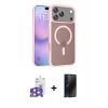 MARSİLYAN™- iPhone 17 Pro Max Kılıf Siluet Minimal Prime - Siyah 3D Antistatik Hayalet Cam Ekran Koruyucu + Bilvis Titan Kamera Lens - TU