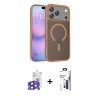 MARSİLYAN™- iPhone 17 Pro Max Kılıf Siluet Minimal Prime - Siyah Bilvis 3X AR Hayalet Cam Ekran Koruyucu + Bilvis Titan Kamera Lens - LT