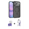 MARSİLYAN™- iPhone 17 Pro Max Kılıf Siluet Minimal Prime - Siyah Bilvis 3X AR HD Cam Ekran Koruyucu + Bilvis Titan Kamera Lens - LT