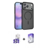 MARSİLYAN™- iPhone 17 Pro Max Kılıf Siluet Minimal Prime - Siyah Bilvis 5in1 3D Magic Cam Ekran Koruyucu + Bilvis Titan Kamera Lens - NLGY