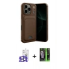 MARSİLYAN™- iPhone 17 Pro Max Kılıf Vadi Çizgi Prime - Siyah 360 Mat Full Body Arka Koruyucu + Natural Grey Bilvis Titan Kamera Lens