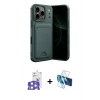 MARSİLYAN™- iPhone 17 Pro Max Kılıf Vadi Çizgi Prime - Siyah 3D Antistatik Cam Ekran Koruyucu + Bilvis Titan Kamera Lens - GS
