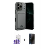 MARSİLYAN™- iPhone 17 Pro Max Kılıf Vadi Çizgi Prime - Siyah 3D Antistatik Hayalet Cam Ekran Koruyucu + Bilvis Titan Kamera Lens - TU