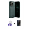 MARSİLYAN™- iPhone 17 Pro Max Kılıf Vadi Çizgi Prime - Siyah 3D Antistatik Hayalet Cam Ekran Koruyucu + Bilvis Titan Kamera Lens - NLGY