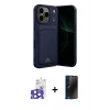 MARSİLYAN™- iPhone 17 Pro Max Kılıf Vadi Çizgi Prime - Siyah 3D Antistatik Hayalet Cam Ekran Koruyucu + Bilvis Titan Kamera Lens - NLGY