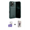 MARSİLYAN™- iPhone 17 Pro Max Kılıf Vadi Çizgi Prime - Siyah Bilvis 3D Cam Ekran Koruyucu + Bilvis Titan Kamera Lens - GS