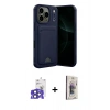 MARSİLYAN™- iPhone 17 Pro Max Kılıf Vadi Çizgi Prime - Siyah Bilvis 3D Cam Ekran Koruyucu + Lacivert Bilvis Titan Kamera Lens