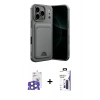 MARSİLYAN™- iPhone 17 Pro Max Kılıf Vadi Çizgi Prime - Siyah Bilvis 3X AR Hayalet Cam Ekran Koruyucu + Bilvis Titan Kamera Lens - NLGY