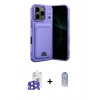 MARSİLYAN™- iPhone 17 Pro Max Kılıf Vadi Çizgi Prime - Siyah Joko Magic 5D Cam + Lacivert Bilvis Titan Kamera Lens
