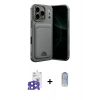 MARSİLYAN™- iPhone 17 Pro Max Kılıf Vadi Çizgi Prime - Siyah Joko Magic 5D Cam + Lacivert Bilvis Titan Kamera Lens