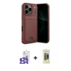 MARSİLYAN™- iPhone 17 Pro Max Kılıf Vadi Çizgi Prime - Siyah Joko Magic 5D Hayalet Cam + Gümüş Bilvis Titan Kamera Lens