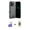 MARSİLYAN™- iPhone 17 Pro Max Kılıf Vadi Çizgi Prime - Siyah Joko Magic 5D Hayalet Cam + Lacivert Bilvis Titan Kamera Lens