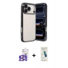MARSİLYAN™- iPhone 17 Pro Max Kılıf Vadi Minimal - Şeffaf Pasifik Cam Ekran Koruyucu + Bilvis Titan Kamera Lens - TU