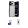 MARSİLYAN™- iPhone 17 Pro Max Kılıf Vadi Minimal - Şeffaf Pasifik Cam Ekran Koruyucu + Lacivert Bilvis Titan Kamera Lens