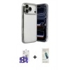 MARSİLYAN™- iPhone 17 Pro Max Kılıf Vadi Minimal - Şeffaf Pasifik Cam Ekran Koruyucu + Lacivert Bilvis Titan Kamera Lens