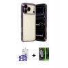 MARSİLYAN™- iPhone 17 Pro Max Kılıf Vadi Minimal - Siyah 360 Mat Full Body Arka Koruyucu + Bilvis Titan Kamera Lens - GS