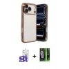MARSİLYAN™- iPhone 17 Pro Max Kılıf Vadi Minimal - Siyah 360 Mat Full Body Arka Koruyucu + Bilvis Titan Kamera Lens - LT