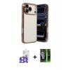 MARSİLYAN™- iPhone 17 Pro Max Kılıf Vadi Minimal - Siyah 360 Mat Full Body Arka Koruyucu + Bilvis Titan Kamera Lens - GS