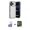 MARSİLYAN™- iPhone 17 Pro Max Kılıf Vadi Minimal - Siyah 360 Mat Full Body Arka Koruyucu + Bilvis Titan Kamera Lens - GS