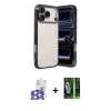 MARSİLYAN™- iPhone 17 Pro Max Kılıf Vadi Minimal - Siyah 360 Mat Full Body Arka Koruyucu + Bilvis Titan Kamera Lens - GS