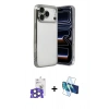 MARSİLYAN™- iPhone 17 Pro Max Kılıf Vadi Minimal - Siyah 3D Antistatik Cam Ekran Koruyucu + Bilvis Titan Kamera Lens - NLGY