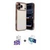 MARSİLYAN™- iPhone 17 Pro Max Kılıf Vadi Minimal - Siyah 3D Antistatik Cam Ekran Koruyucu + Bilvis Titan Kamera Lens - TU