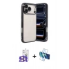 MARSİLYAN™- iPhone 17 Pro Max Kılıf Vadi Minimal - Siyah 3D Antistatik Cam Ekran Koruyucu + Bilvis Titan Kamera Lens - TU